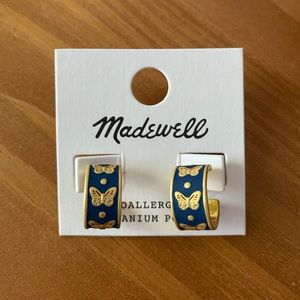 NWT Madewell Butterfly Huggie Hoop Earrings